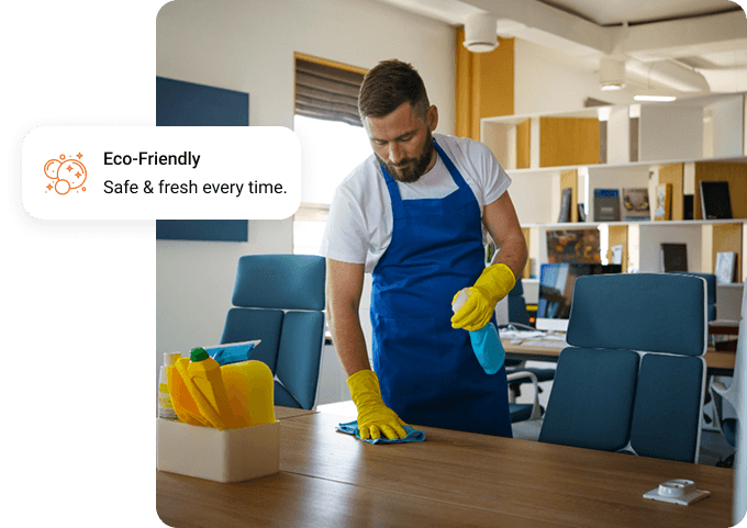 Cleaning professional at work